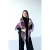 Велика бузкова кашемірова хустка косинка в клітину CASHMERE